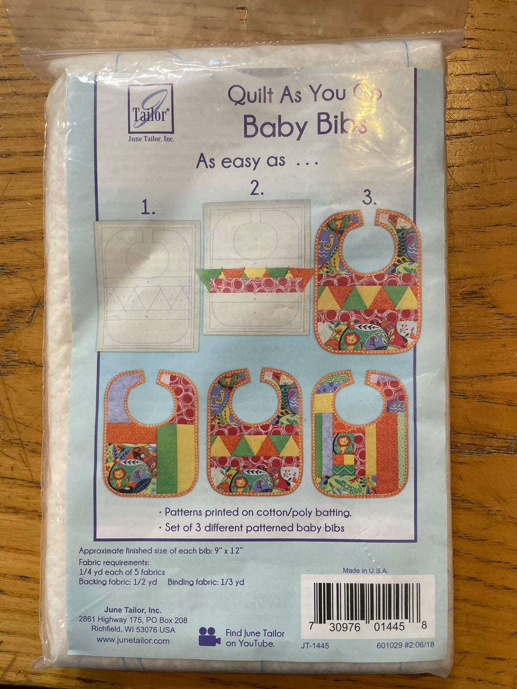 June Tailor - Quilt As You Go (Baby Bibs) Set of 3