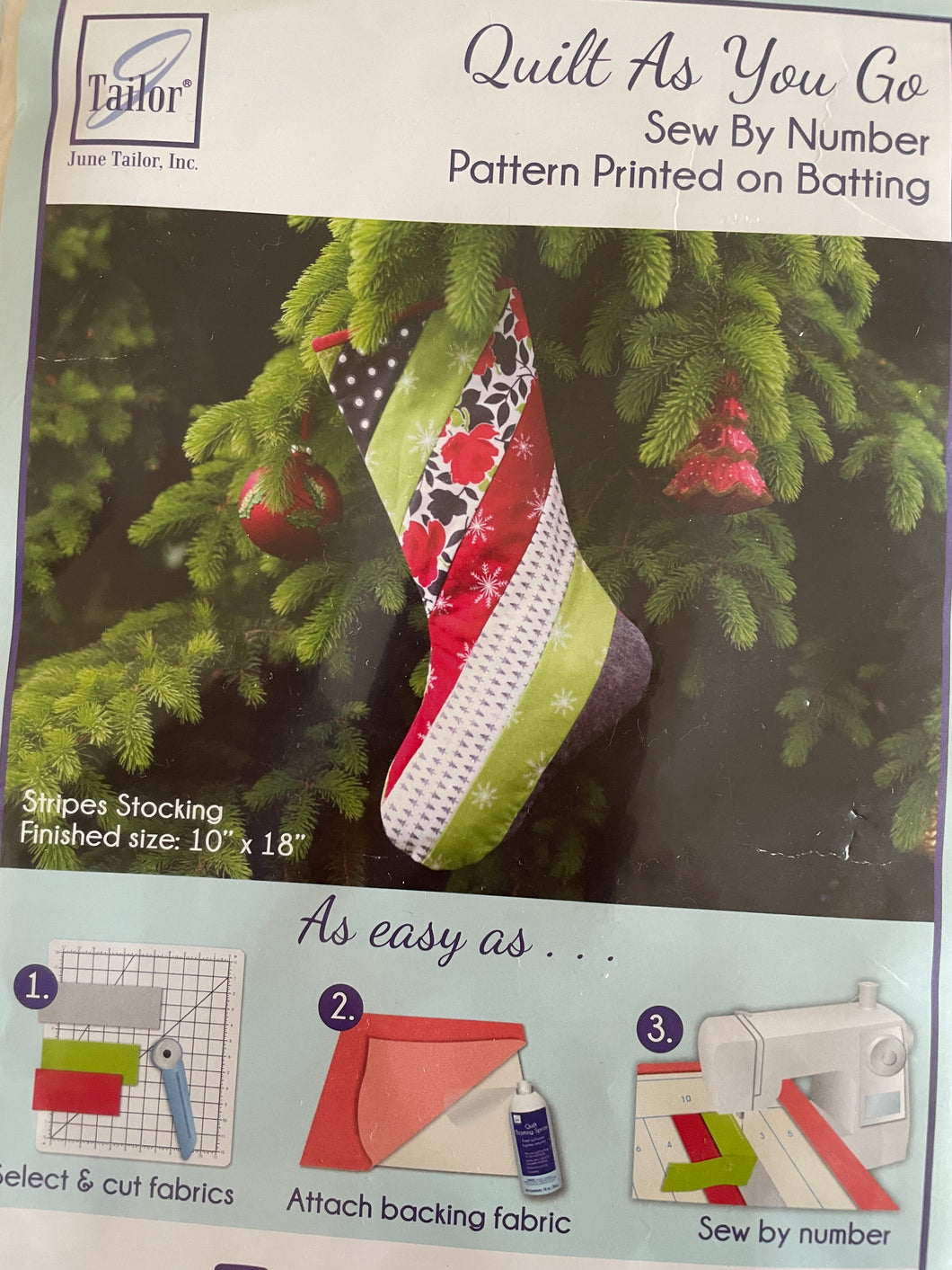 June Tailor Stripes Stocking  Quilt As You Go