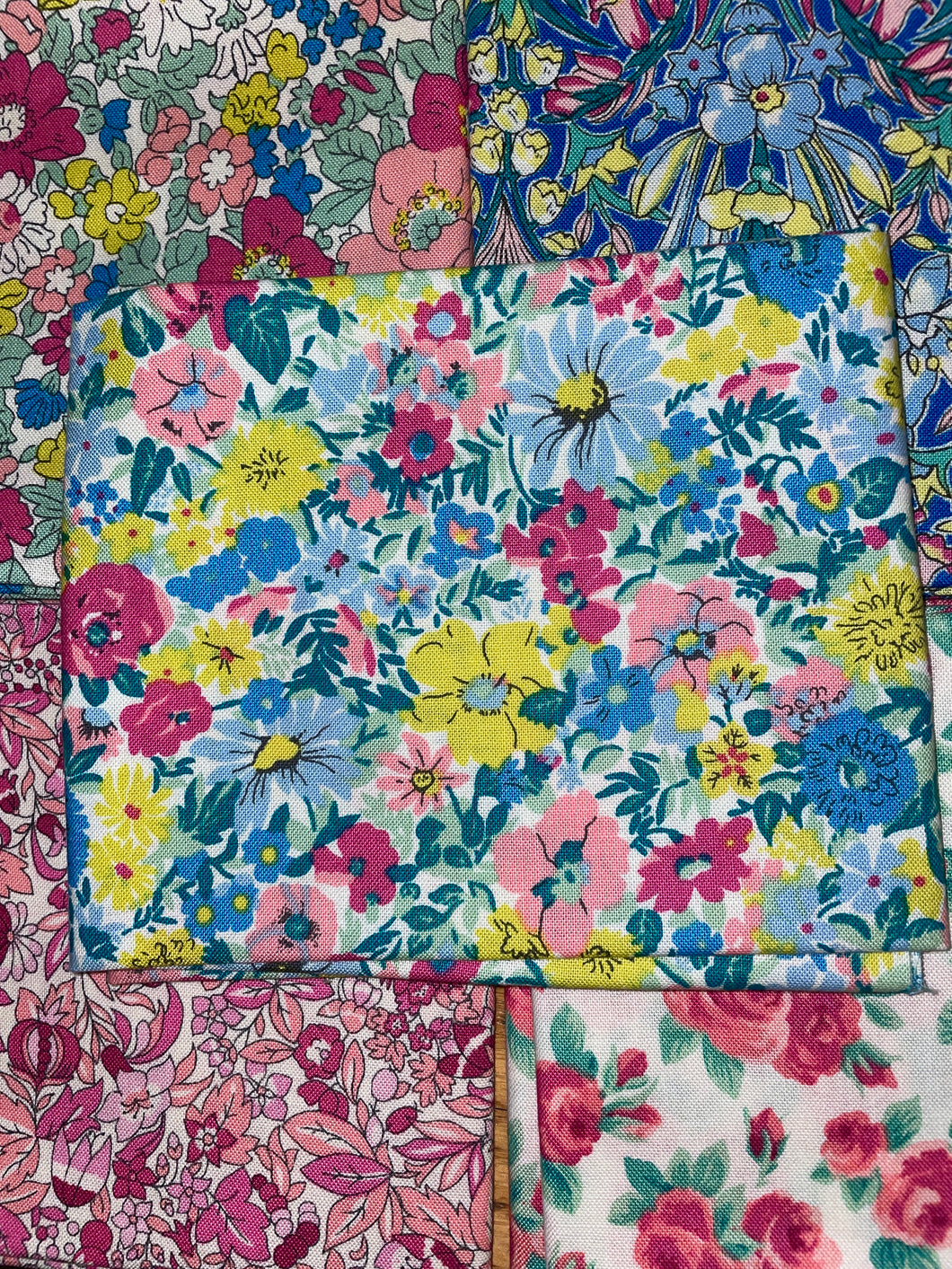 'Flower Show Collection' (Pink Floral) Fat Quarters - Liberty Fabric