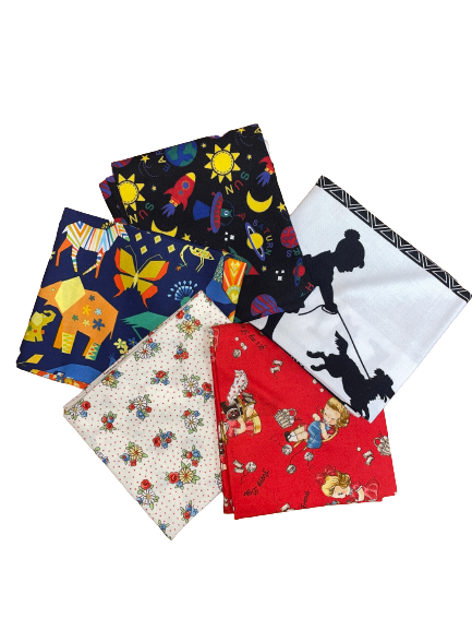 5 Fat Quarter Bundle - Children's Patterned Fabric