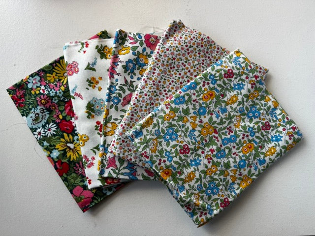 'Flower Show Collection' (Greens/Reds)Fat Quarters - Liberty Fabric