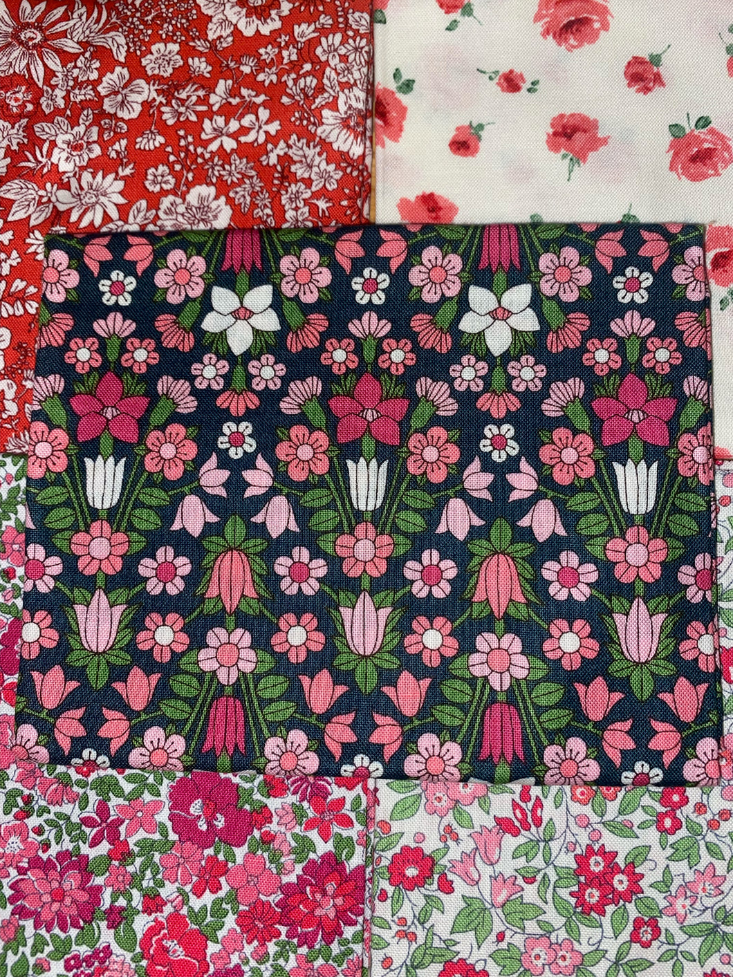 'Flower Show Collection' (Flowers Pink) Fat Quarters - Liberty Fabric